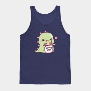 Cute Dino Loves Instant Noodles Tank Top